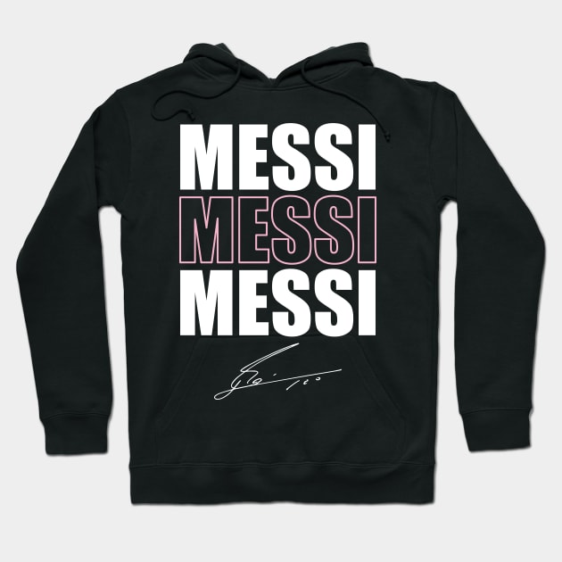 Leo Messi In Inter Miami Hoodie by Teeartspace